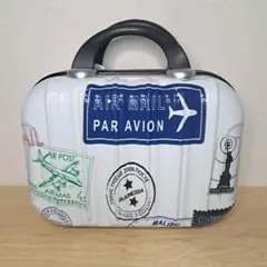 【匿名配送】キャリーオンバッグ ハードケース 旅行スタンプ柄