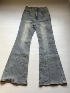 SHEIN Dazy ビーズ付きフレアデニム