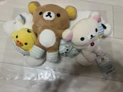 リラックマストア限定　しましまエブリデイ　しろくまにごろんぬいぐるみ