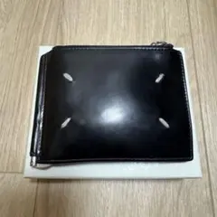 【箱あり】メゾンマルジェラ マネークリップ ブラック 二つ折財布 コインケース