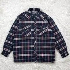 中綿 キルティング チェック シャツ アウター ジャケット XL 大きめ