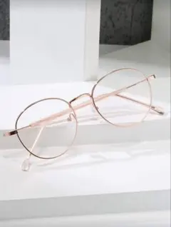 ゴールド ラウンドメガネ フリーサイズ