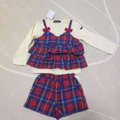 新品　moujonjon チェック柄セット 90