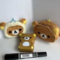 リラックマ クマ型ポーチ&缶ケース