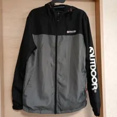 OUTDOOR ナイロンジャケット LL 黒/グレー