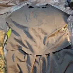 グレー ノースリーブシャツ ウエストゴムパンツ セット