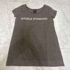 DOUBLE STANDARD 半袖Tシャツ ブラウンストライプのサムネイル