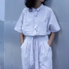 美品】プラージュPlage Dobby綿100長袖 白シャツビックシャツ即発送 