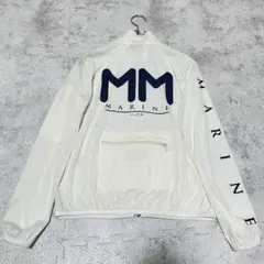 ✨美品✨【ムータマリン】ジップアップアウター　ホワイト　Mサイズ　背中ビッグロゴ