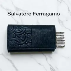 【稀少】サルヴァトーレフェラガモキーケース 6連 ガンチーニ レザー ブラック