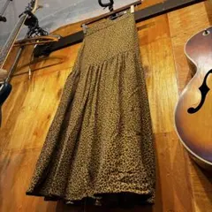 ●MLIAエムリアINGNI柄 レオパードロング フレアスカート タグ付き未使用