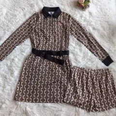 エフィカス　ゴルフワンピース３点セット　S　ブラウン系