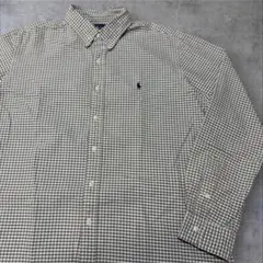 90s Ralph Lauren 長袖シャツ ギンガムチェック XL グリーンのサムネイル