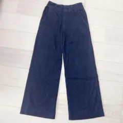 ユニクロ UNIQLO ワイドトラウザージーンズ【XS】ネイビー 股下68cm