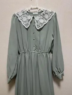 C.O.L.Z.A グリーン レース付き襟 ワンピース honeys