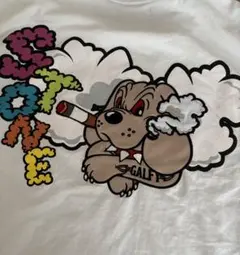 GALFY ガルフィー モクモク 煙 Tシャツ 白　中型犬