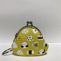 がま口　財布　小物入れ　シマエナガとおむすび　ハンドメイド