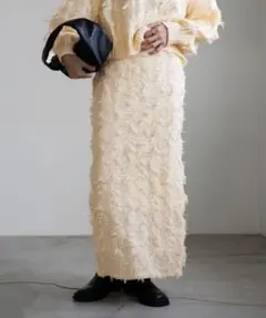 フリンジジャガードニットスカート