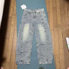 ケミカルウォッシュ デニムパンツ ワイドシルエット
