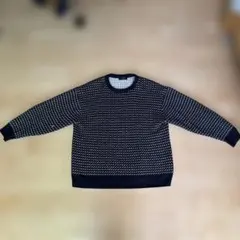 BACK NUMBER ニットセーター Lサイズ ブラック/ホワイト