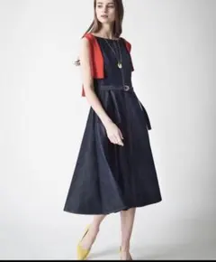 大人気美品完売品】ANAYI アナイ デニムライクツイルフリルワンピース