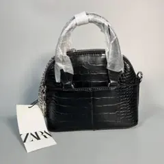 ★新品/ドイツ輸入品/ZARA/クロコ型ミニボウリングバッグ★のサムネイル