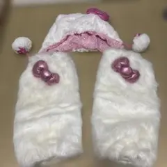 USJ ハローキティ ファー帽子とアーム(レッグ)ウォーマーセット