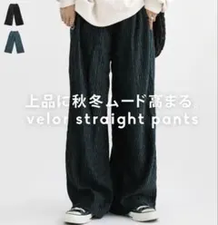 【新品タグ付】antiquaアンティカ マットベロアストレートパンツ