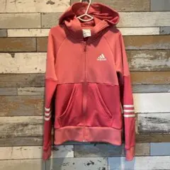 adidas ピンク フルジップパーカー 140