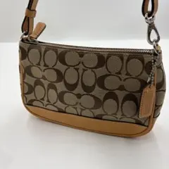 美品✨ コーチ 6094 シグネチャー アクセサリーポーチ キャンバス ベージュ