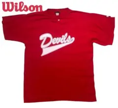 【ヴィンテージ】ウィルソン デビルス ヘンリーネック Tシャツ レッド XLのサムネイル