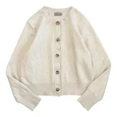 定価3.4万 マーガレットハウエル ウール コットン クルーネック カーディガン