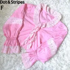 Dot＆Stripes CHILD WOMAN パフスリーブブラウス　フリル襟のサムネイル