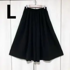 ワイドパンツ　Lサイズ　ウエストゴム ストレッチ　ガウチョ　ブラック