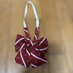 学生服用赤ストライプリボン