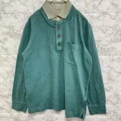 SIMPLE LIFE　メンズ　Ｓサイズ　グリーン ポロシャツスタイル 長袖