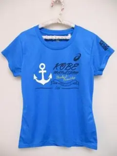 asics アシックス 神戸マラソン 2015 半袖Tシャツ ブルー S 未使用のサムネイル