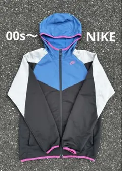 【希少・人気】00s～NIKE ナイキ トラックジャケット 刺繍ロゴ Y2K M