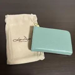 牛革　ミニウォレット　財布　スカイブルー