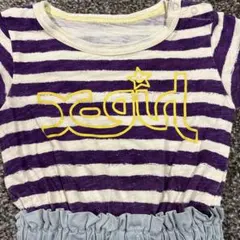 x-girl 紫と白ストライプ ワンピース 90cm