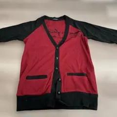 赤黒メッセージプリントカーディガン