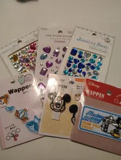 ディズニー ワッペン・ストーンシールset 6パック【新品未使用】