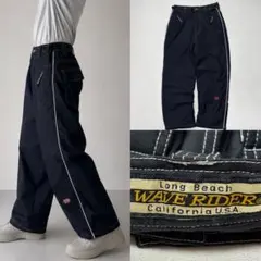 90s WAVERIDER ナイロン スノボ バギーパンツ サイドライン テック