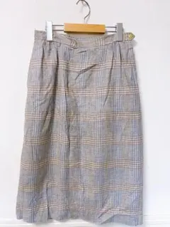 チェック柄 ツイード風スカート 裏地付き USA製