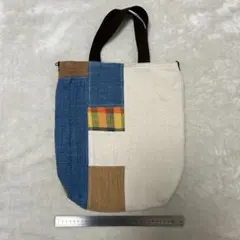 ラオス製 ハンドメイド パッチワーク トートバッグ