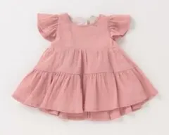 petit main  コットンワッシャーティアードチュニック　90