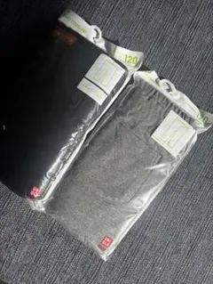 120サイズ キッズレギンス ブラック グレー 2点セット