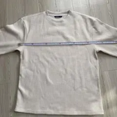ワッフル風 長袖 クリーム色 長袖カットソー LL XL