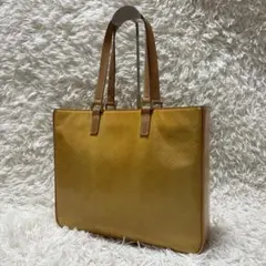 ルイヴィトン　トートバッグ　ヴェルニ　コロンバス　レザー　ハンドバッグ　イエロー