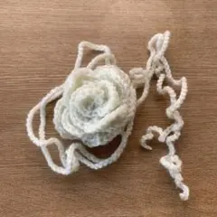ローズチョーカー バラチョーカー wishcore 編み物 かぎ編み アイボリー